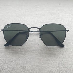 Ray-Ban All black Hexagonal Flat Polarized Lenses